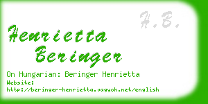 henrietta beringer business card